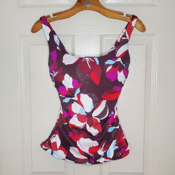 Athleta Hero Bloom Square Neck Tankini Size 34D/DD - Picture 2 of 11